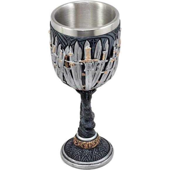 Medieval GOT Swords Chalice Goblet D&D Game Dragon Gifts Iron Throne Chalice Cup - Picture 3 of 7